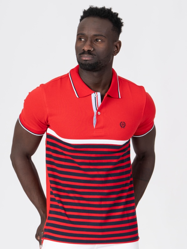 POLO SMK VERMELHO RISCAS