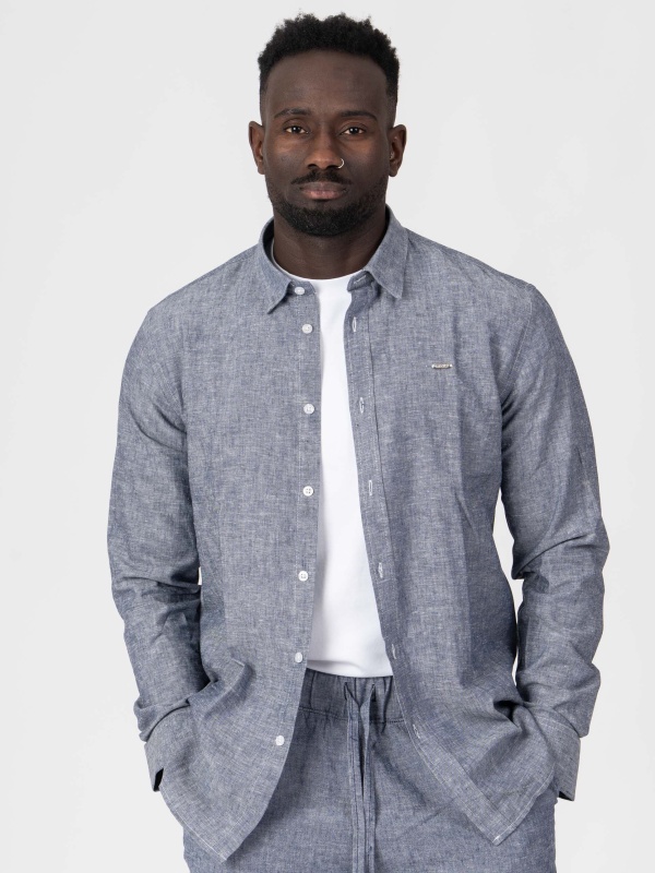 CAMISA SMK LINHO MARINHO