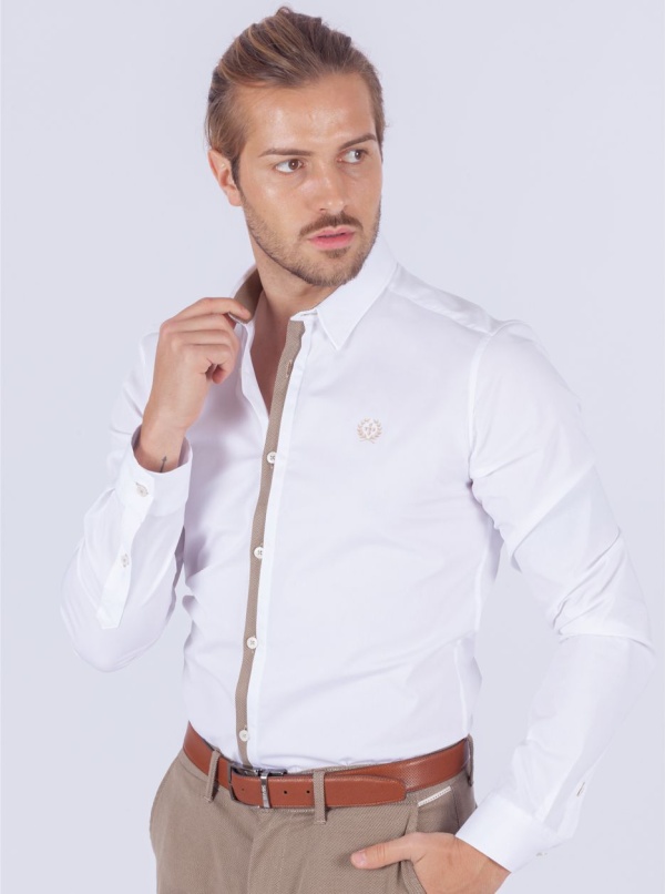 CAMISA SMK BEIGE CONTRAST